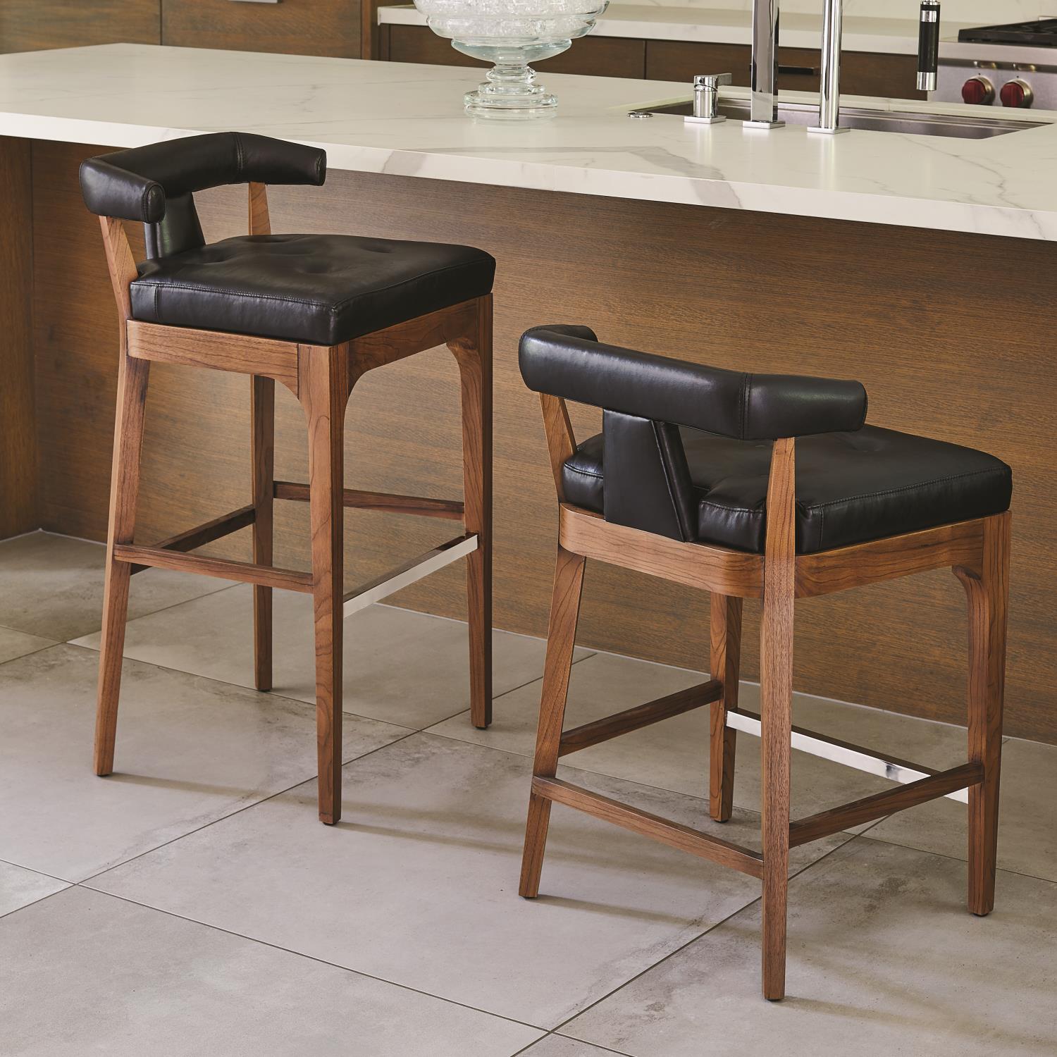 counter stools black leather