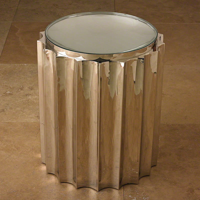 Fluted Column 18 Dia Table Nickel