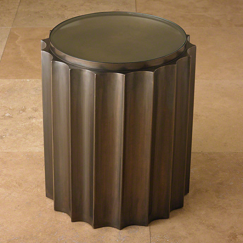 Fluted Column 18"Dia Table-Bronze - Grats Decor Interior Design & Build