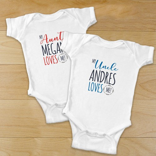 Personalized My Aunt Uncle Love Me Bodysuit 6 Month Infant T Shirt Savvy Custom Gifts