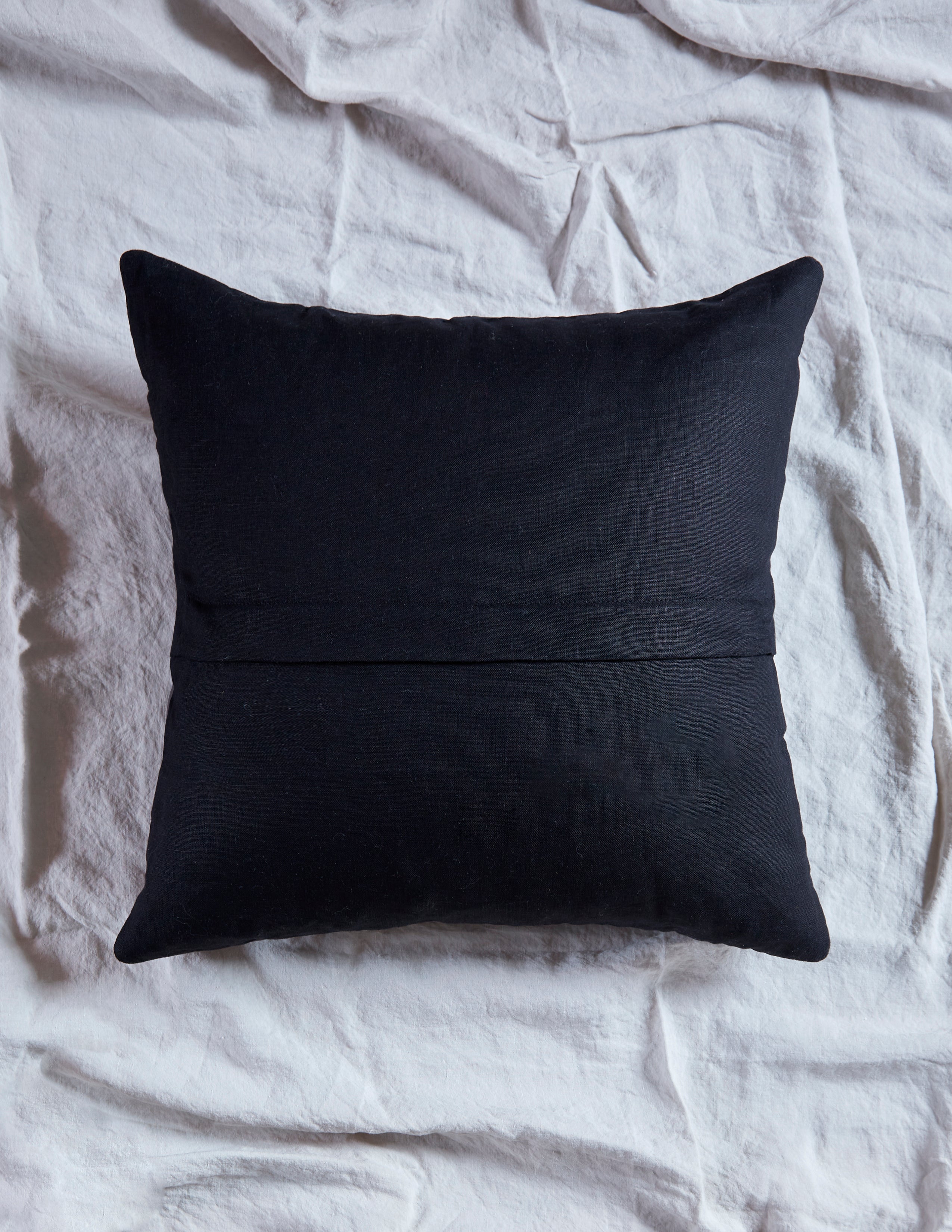 Veda x MZD Patchwork Leather Pillow Navy Slate