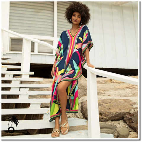 Caftan de plage tropical - La Robe de Plage