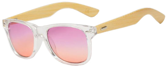 Lunettes de soleil femme translucides Bambou Gradiant rose orange