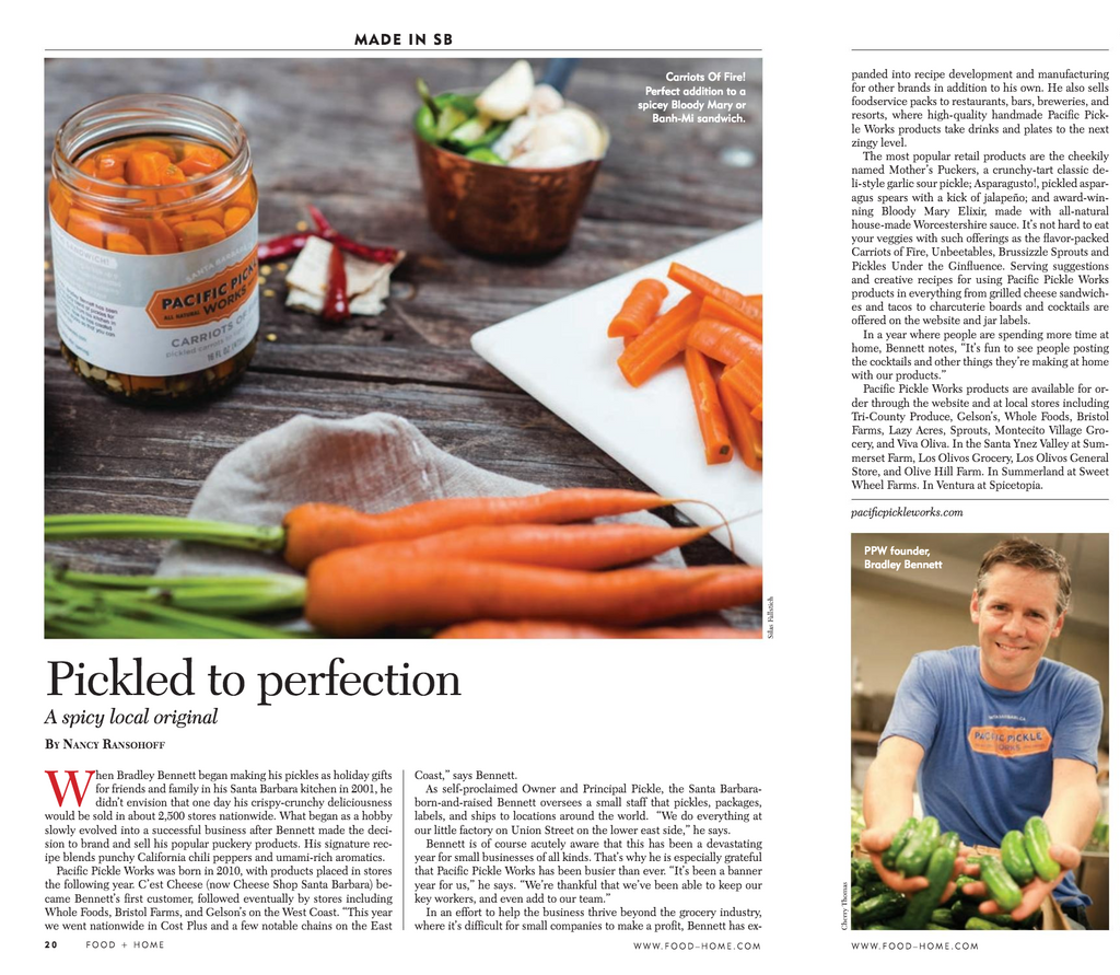 Food & Home Magazine features Bradley Bennett of Pacific Pickle Works - Nancy Ransohoff