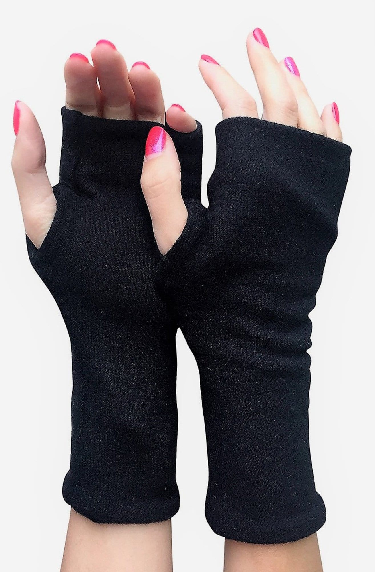 black finger gloves