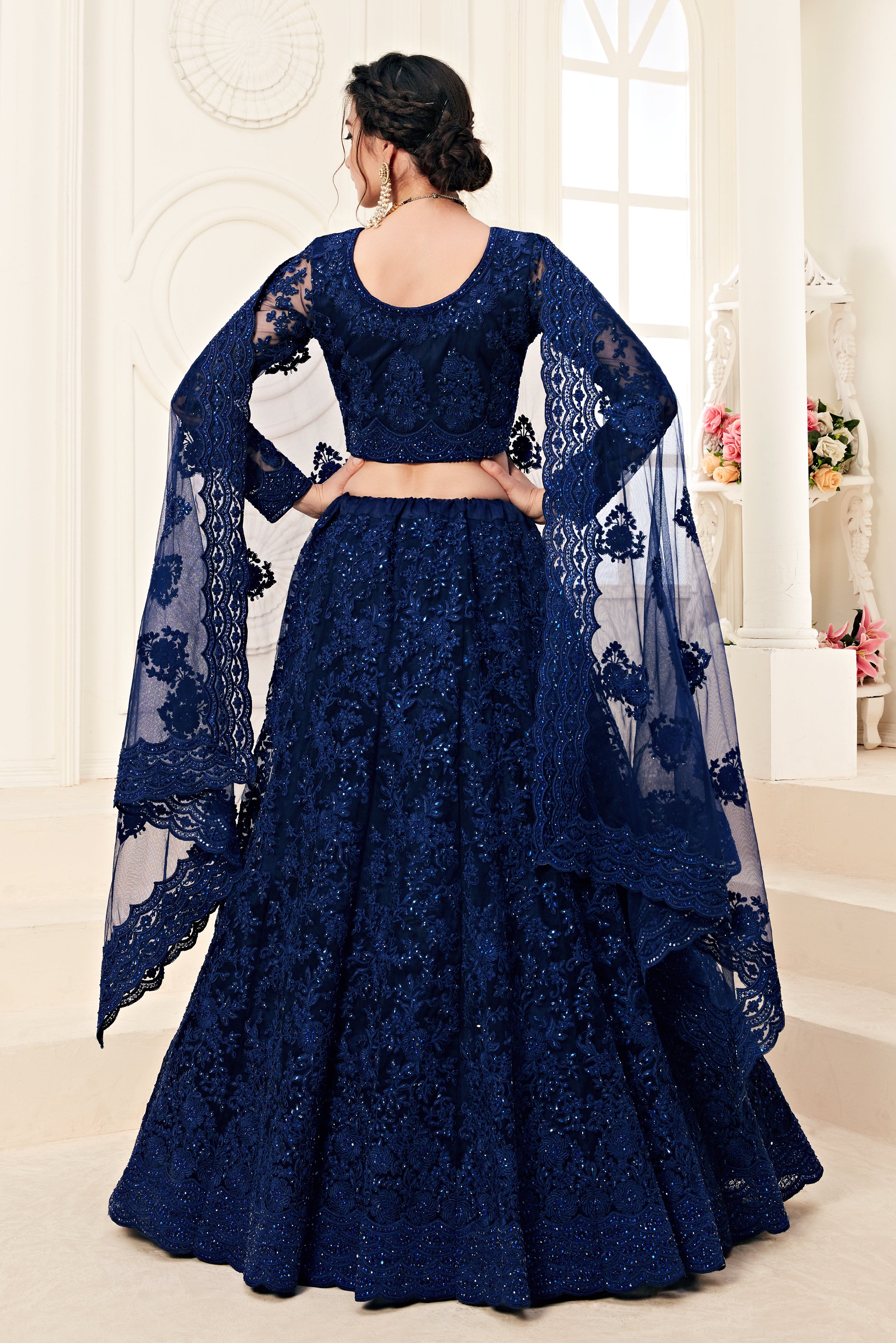 blue lehenga online shopping