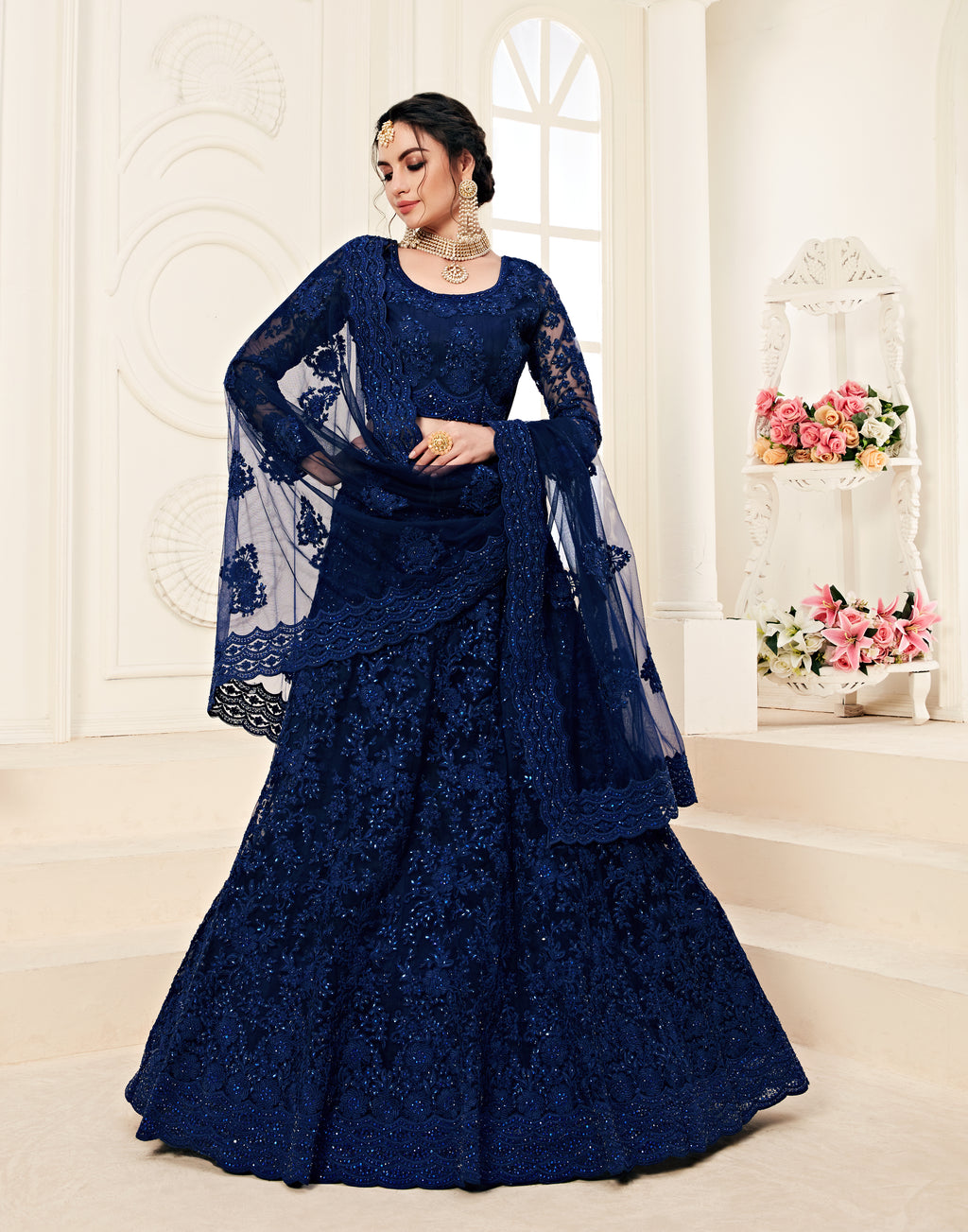 indian wedding dress blue