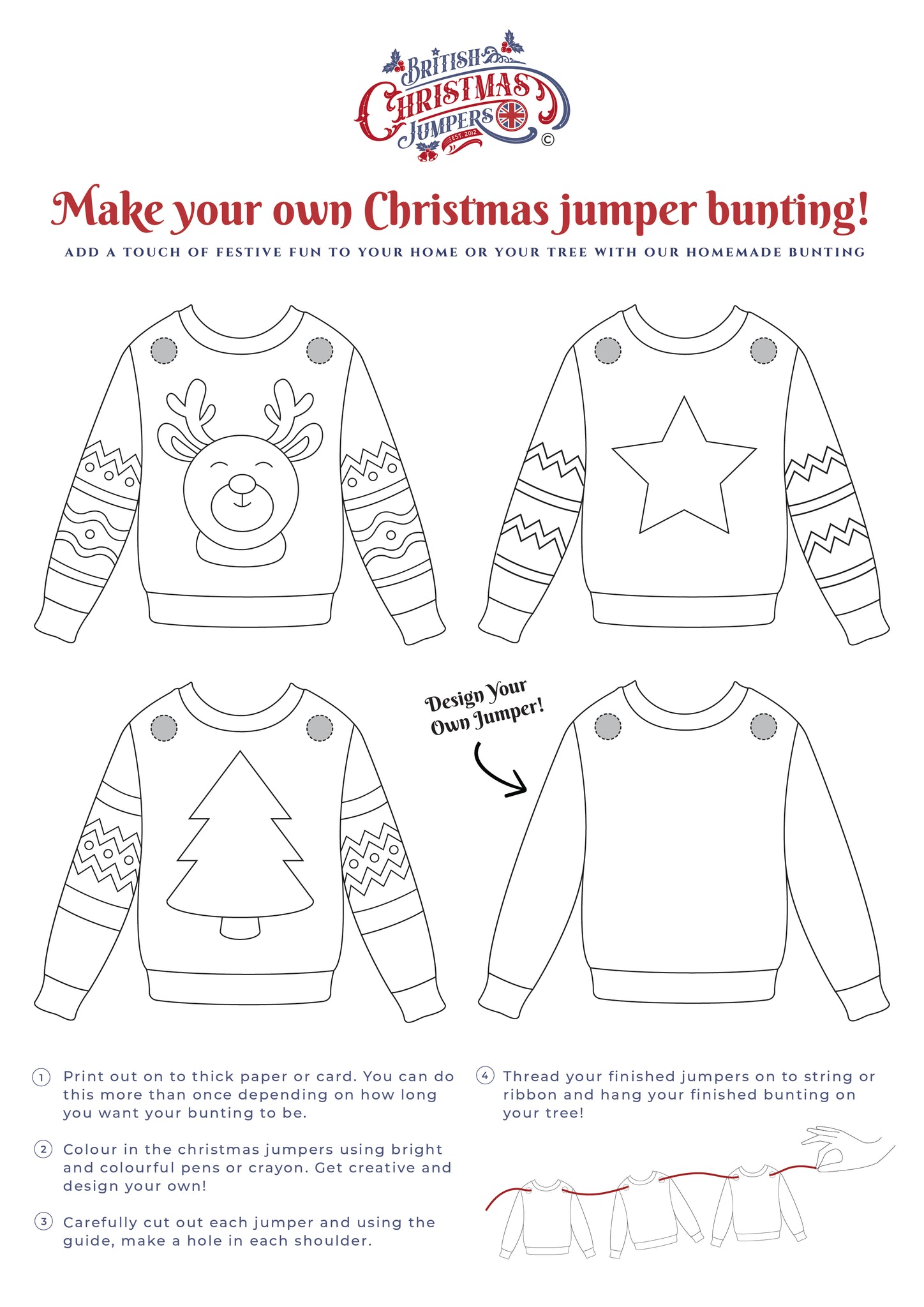 Make your own Christmas bunting