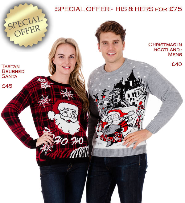 His and Hers - A Truly Scottish Christmas - Tartan Womens Jumpers and ...