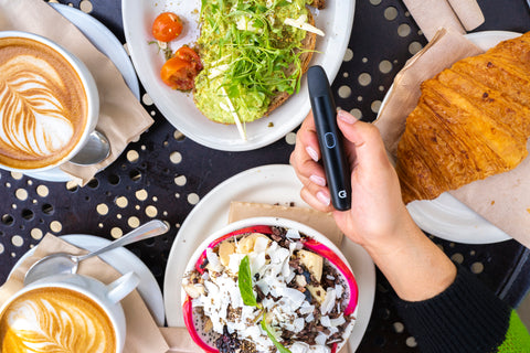 Micro+ Vaporizer over food