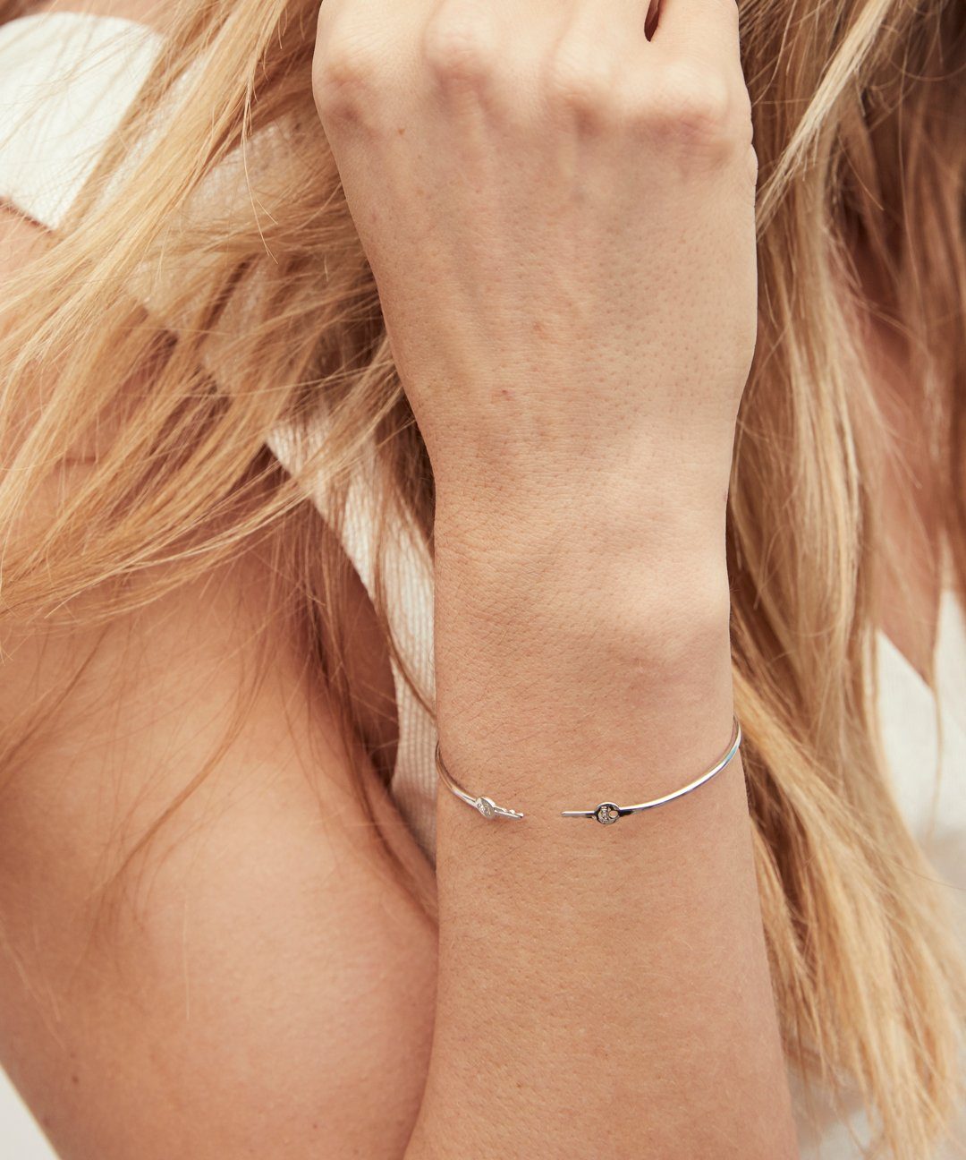 Silver Wrapped Mini Key Bangle