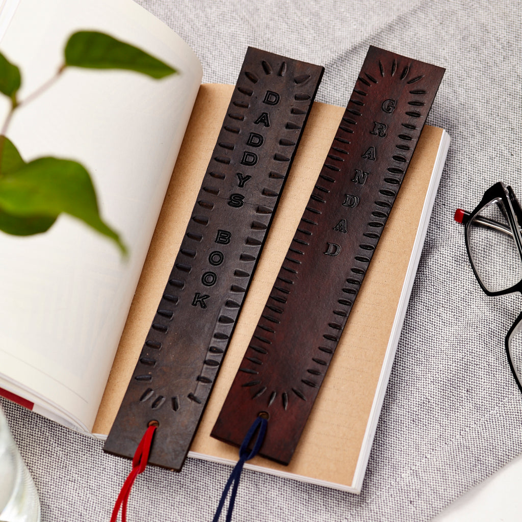 Leather personalised bookmark