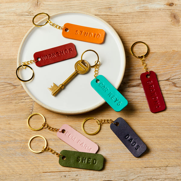 Personalised keyring, handstamped with your own message.