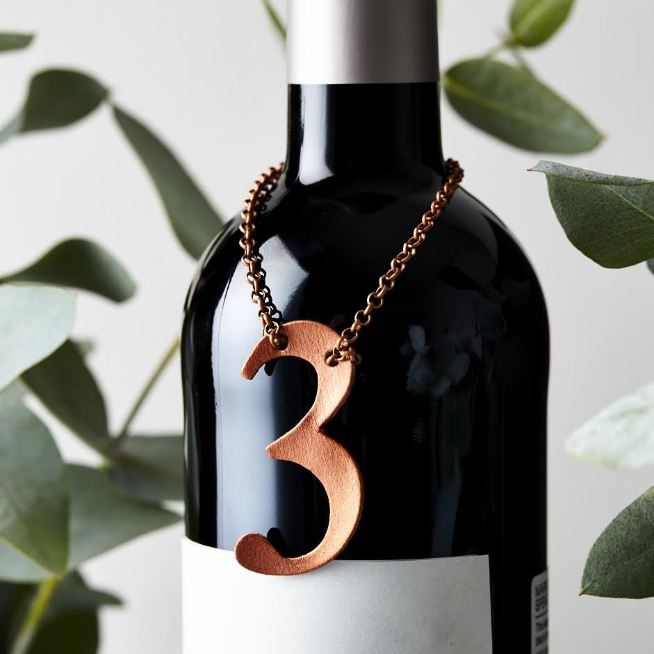 Leather Anniversary Bottle Tag