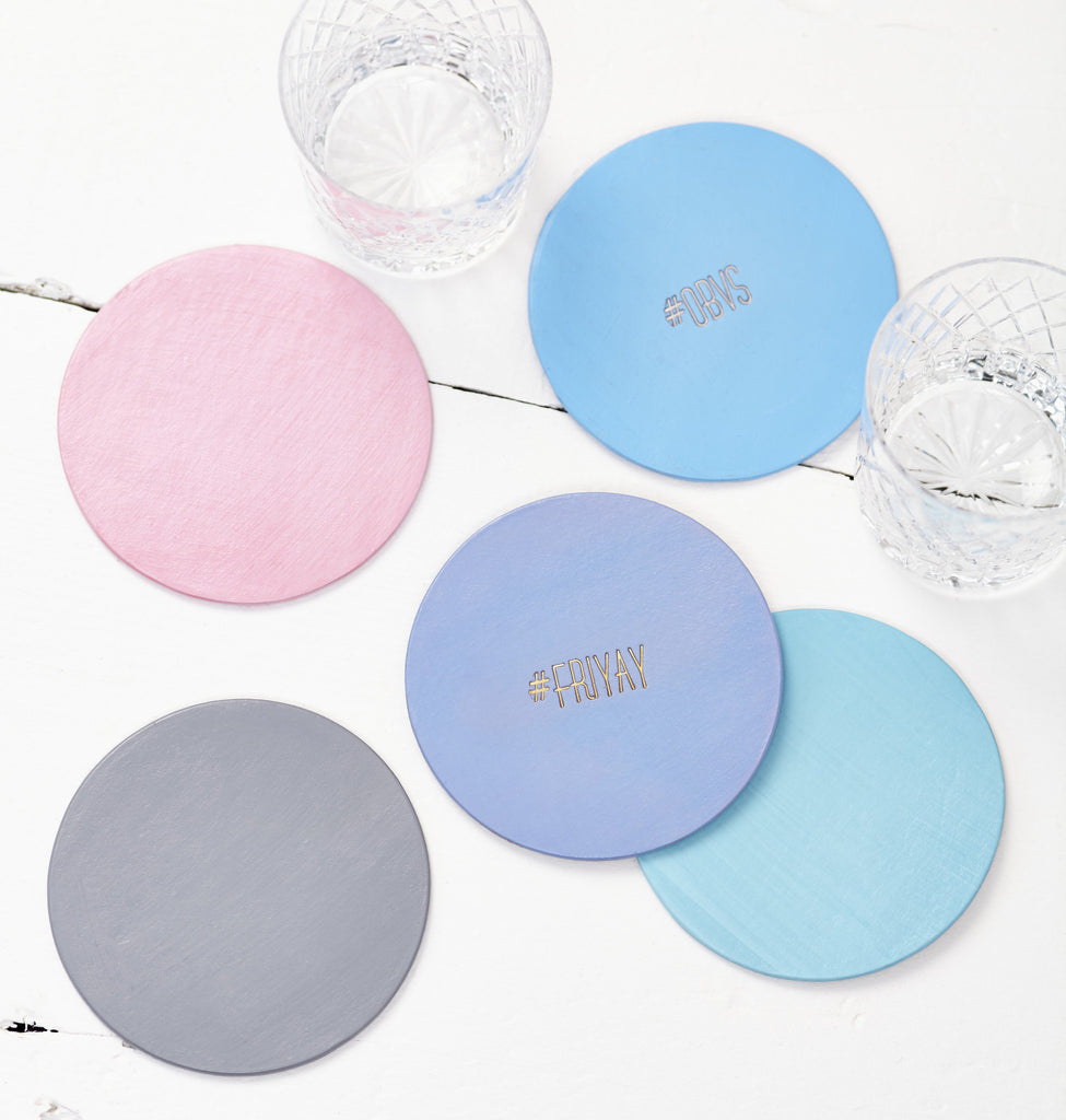 Personalised Pastel Leather Coaster - perfect for a pop of colour on your Easter table