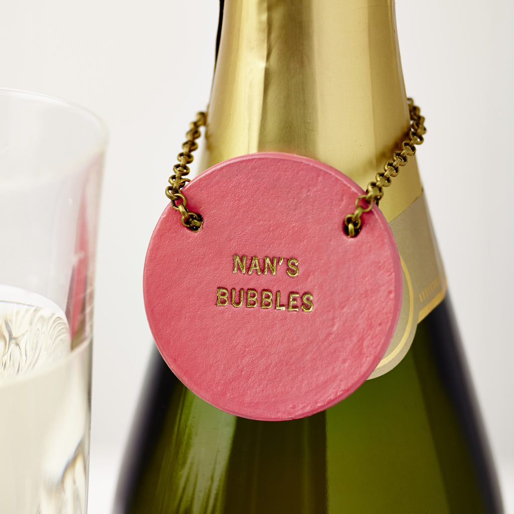 Personalised Leather Bottle Tag - add a personal touch to your Easter party tablescaping