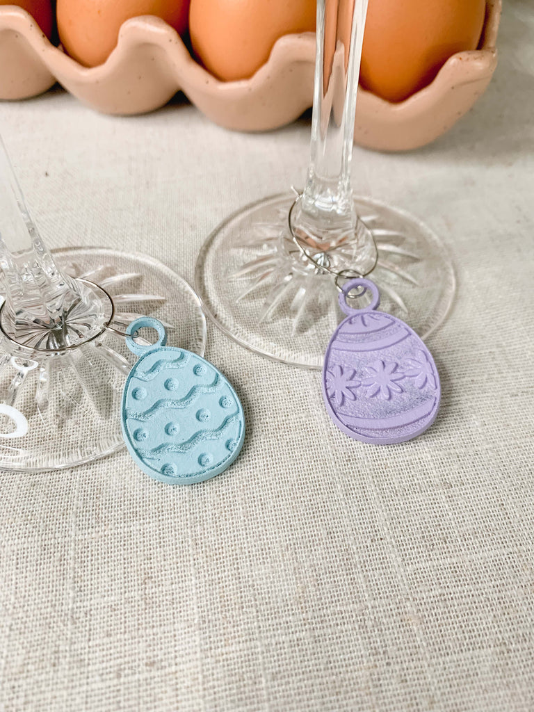 Leather Pastel Easter Egg Glass Charms