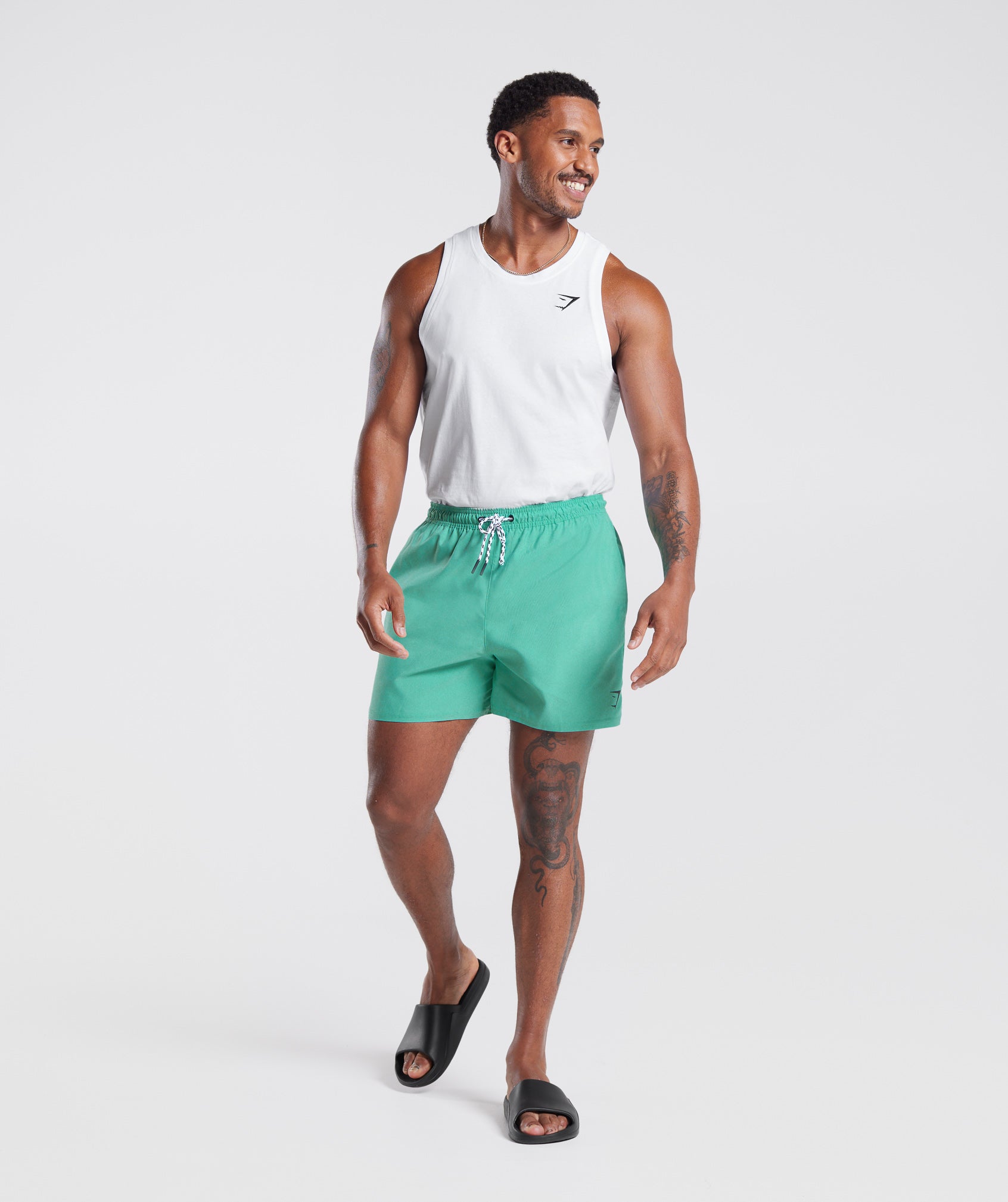 5" Swim Shorts in Oxidized Green