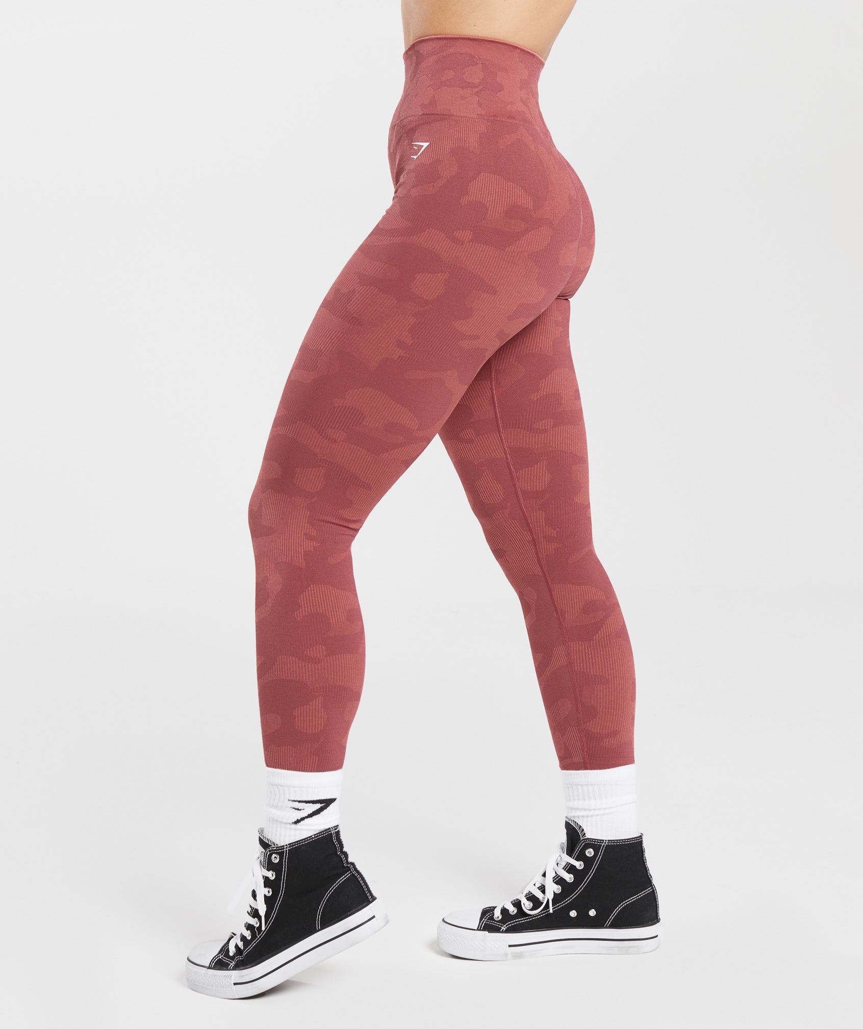 Adapt Camo Seamless Ribbed Leggings in Soft Berry/Sunbaked Pink - view 3