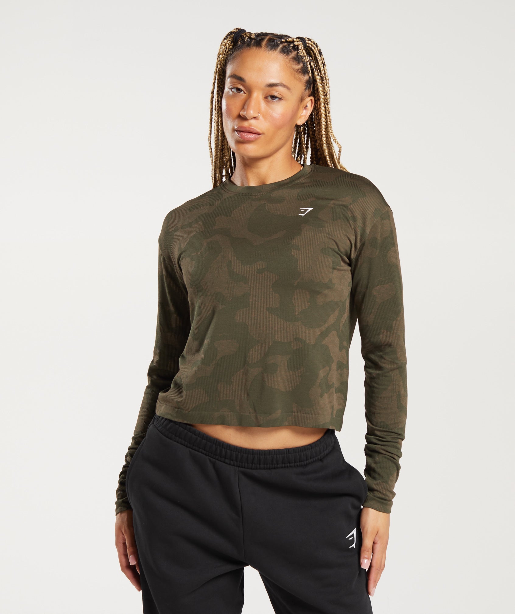 Adapt Camo Seamless Ribbed Long Sleeve Top