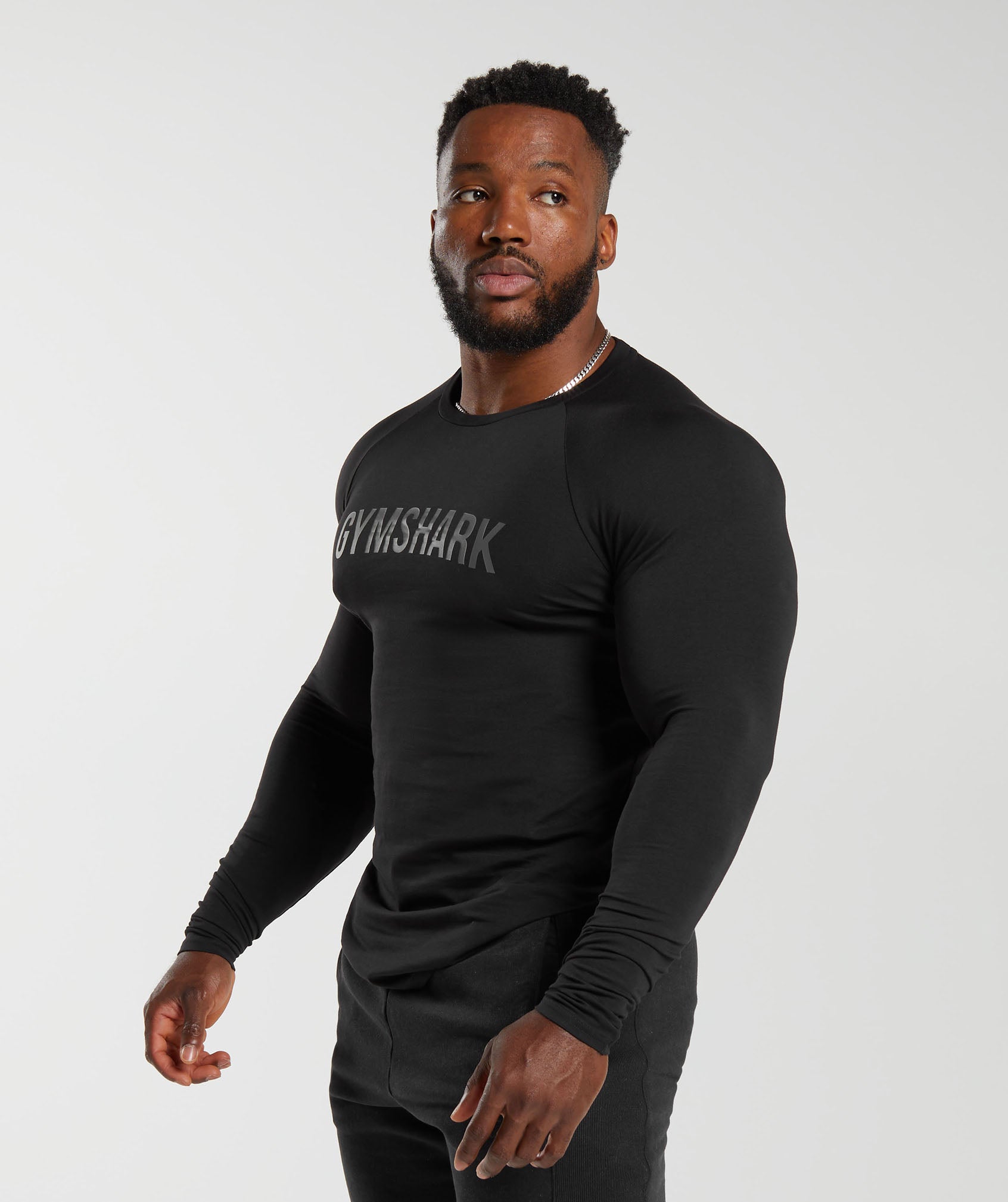 Apollo Long Sleeve T-Shirt in Black/Silhouette Grey - view 3