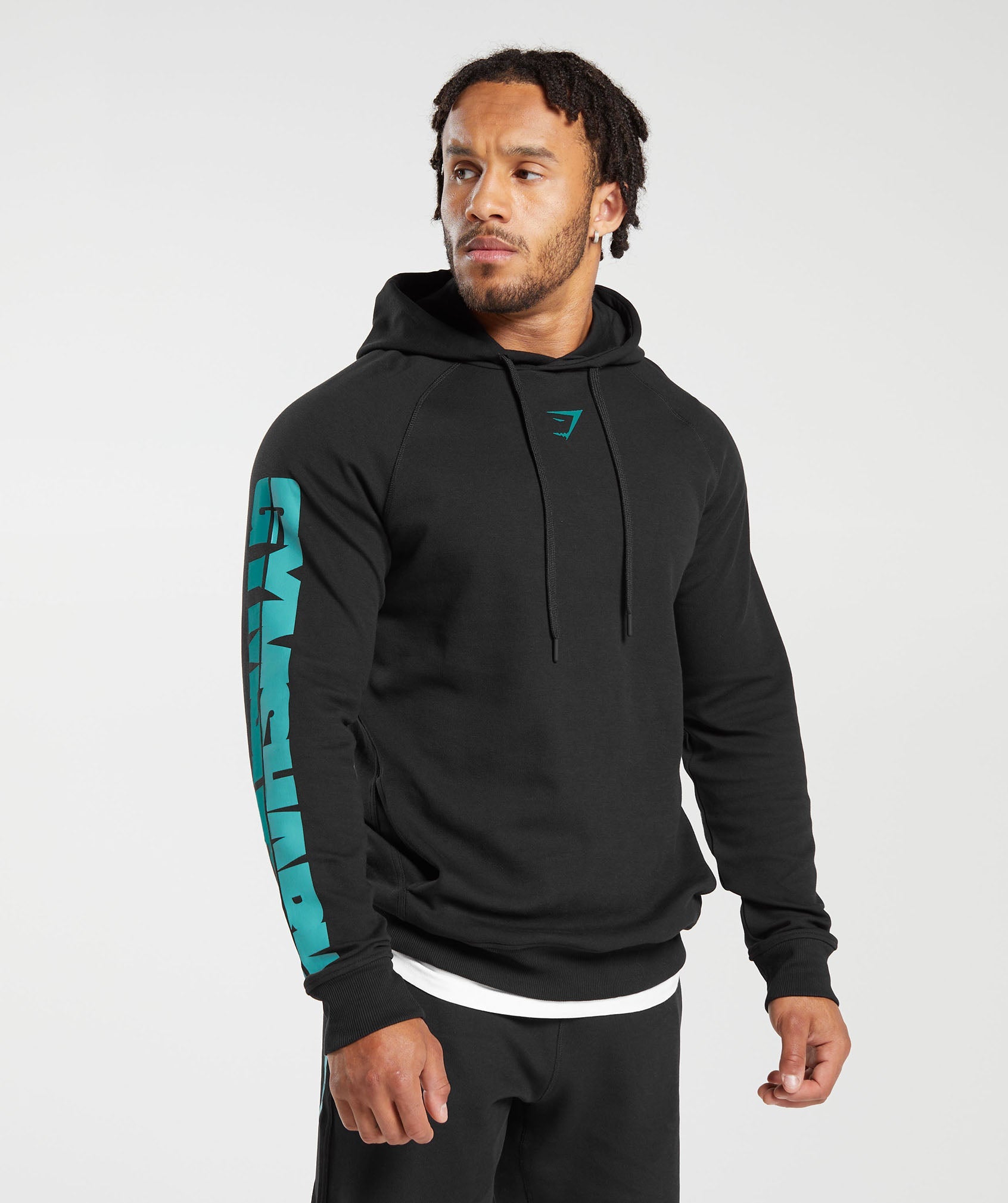 Bold Hoodie in Black/Seafoam Blue - view 3