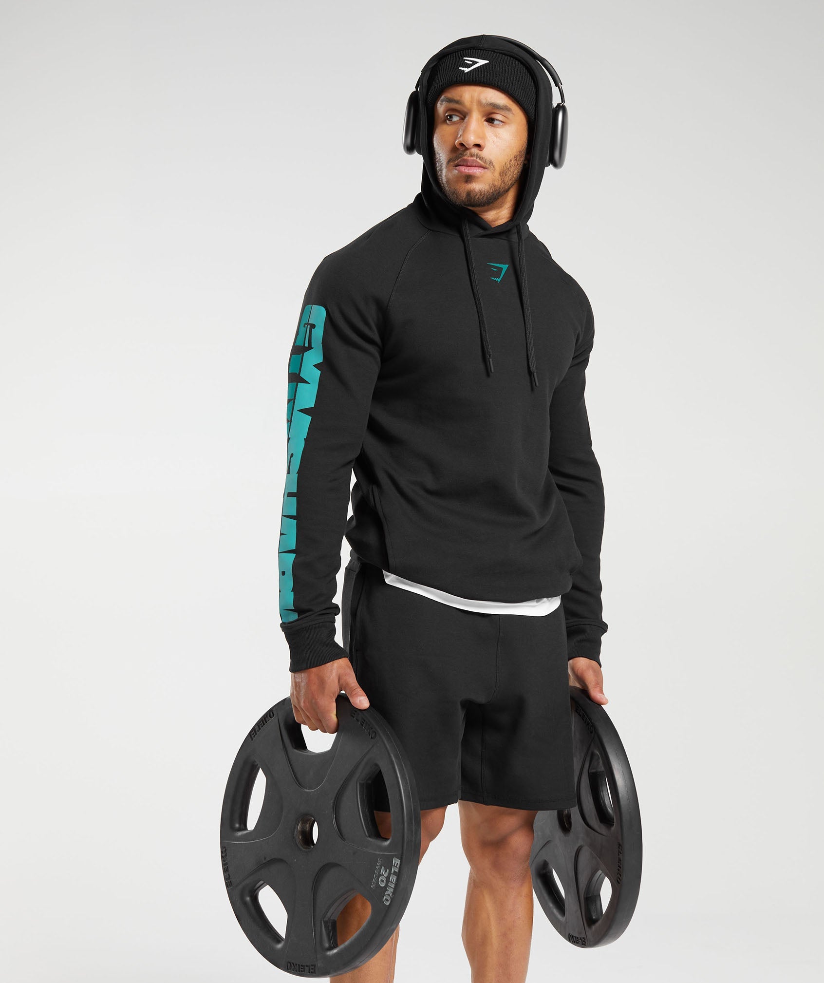 Bold Hoodie in Black/Seafoam Blue - view 7