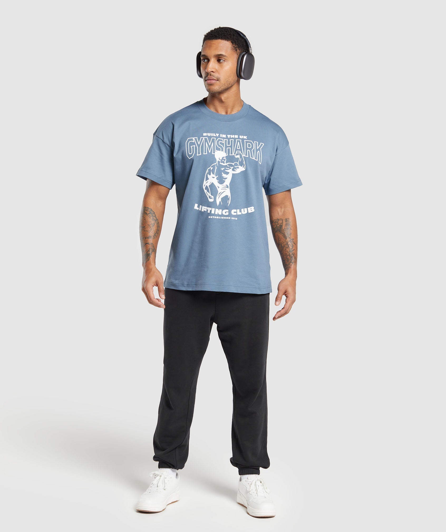 Built in the UK T-Shirt in Faded Blue - view 4
