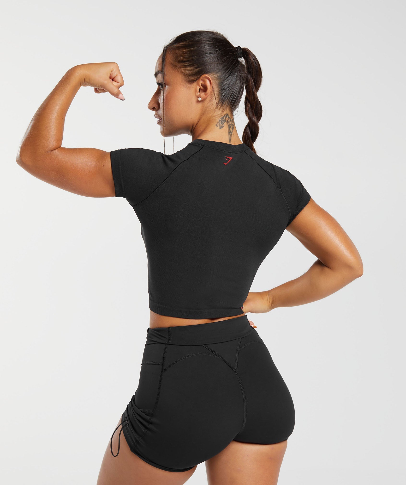 Muscle Mommy Graphic Seamless Tee in Black - view 2