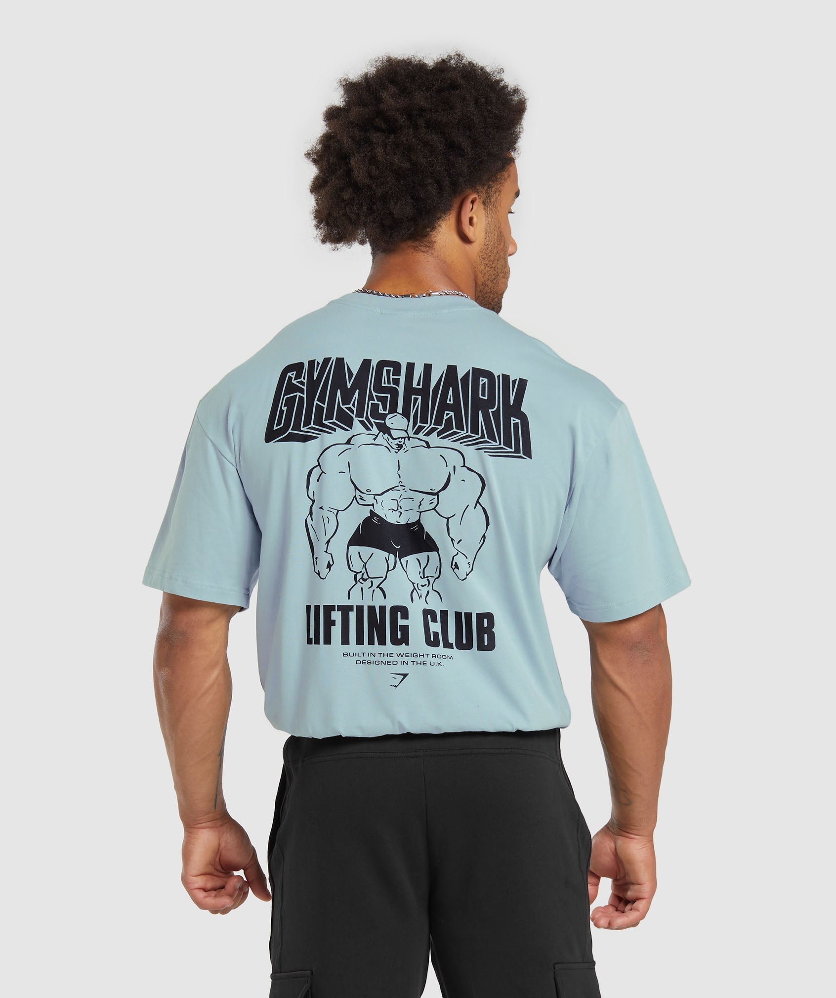 Cartoon Lifting T-Shirt in Salt Blue