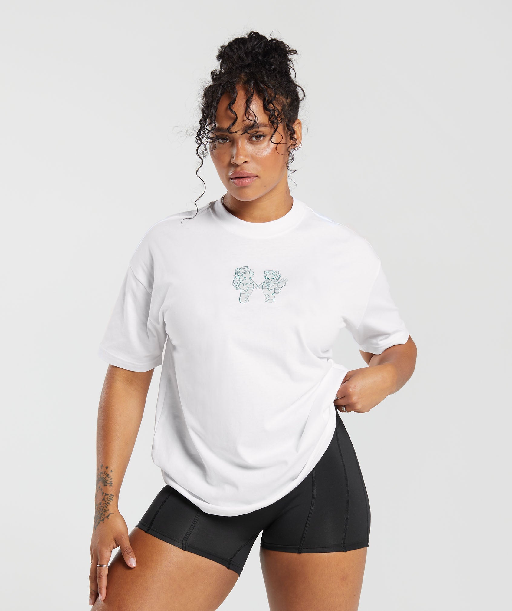 Gymshark Lifting Graphic Oversized T-Shirt - Smokey Teal