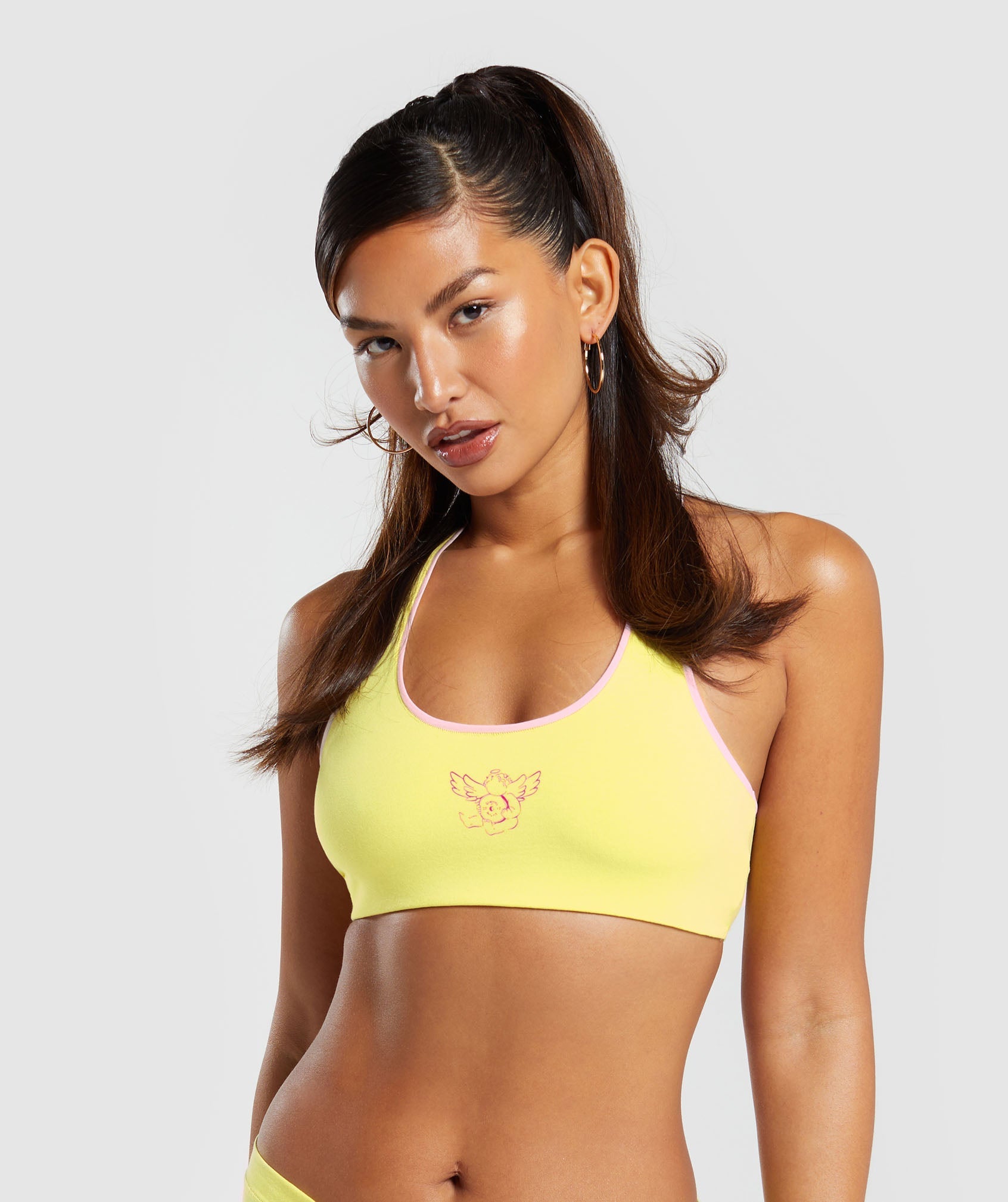 Cotton Graphic Bralette in Lemon Yellow