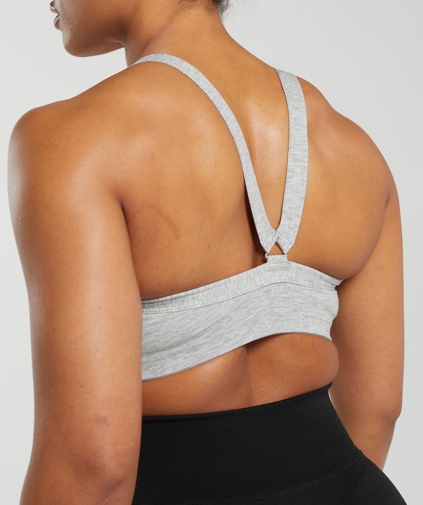 Cotton Lifting Sports Bra in Light Grey Core Marl - view 4