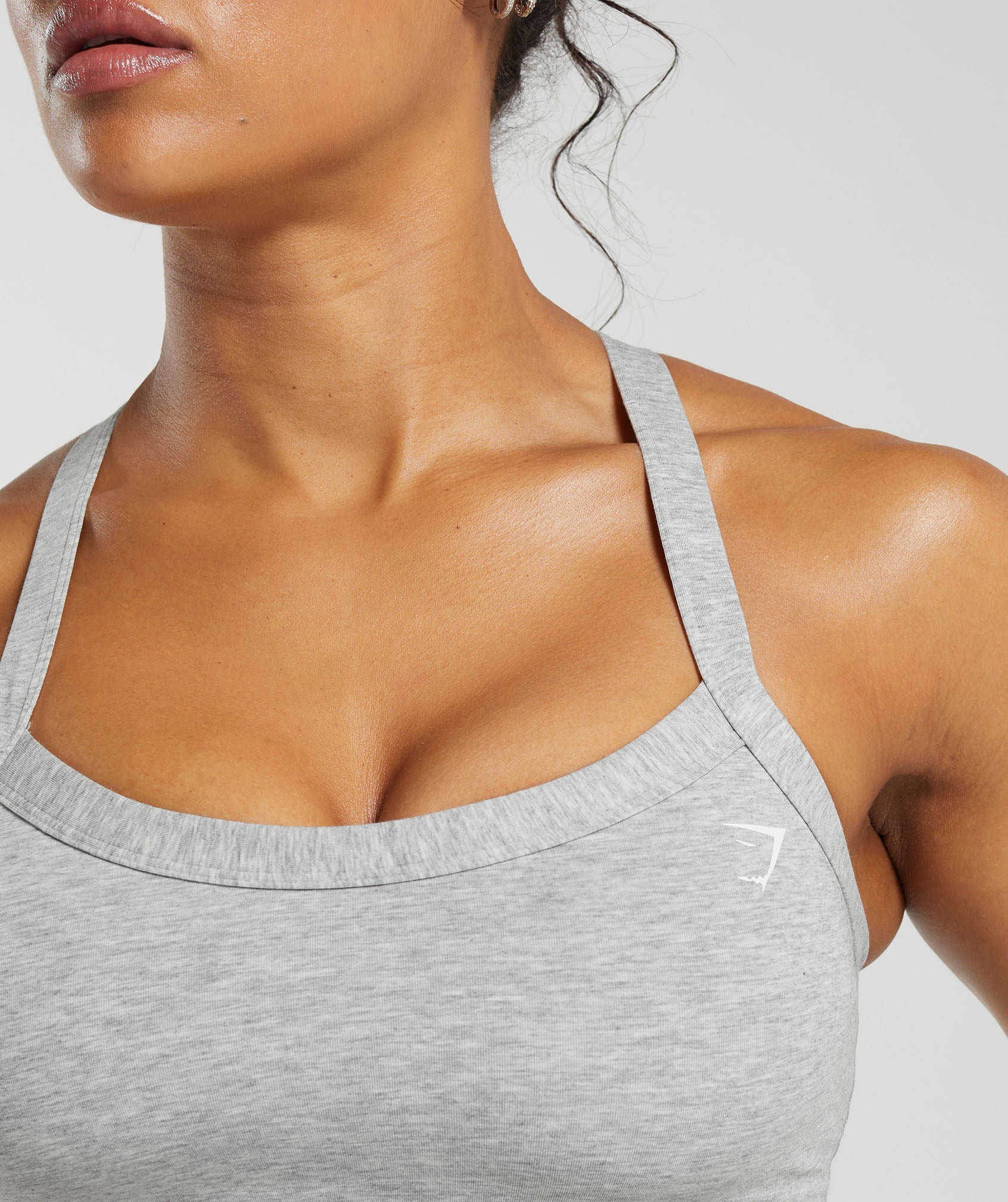 Cotton Lifting Sports Bra in Light Grey Core Marl - view 6