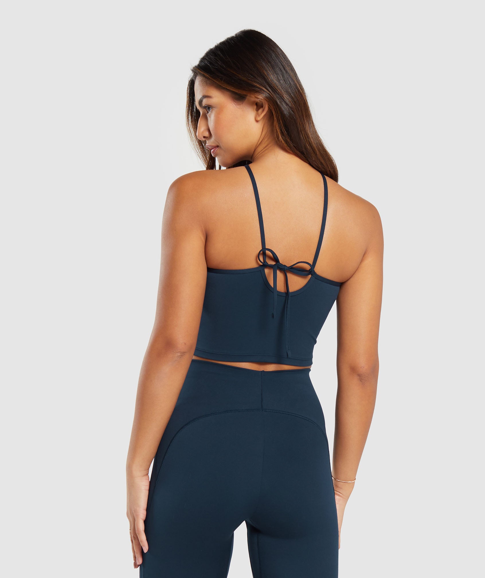 Everyday Halter Neck Ribbon Tank in Navy - view 2