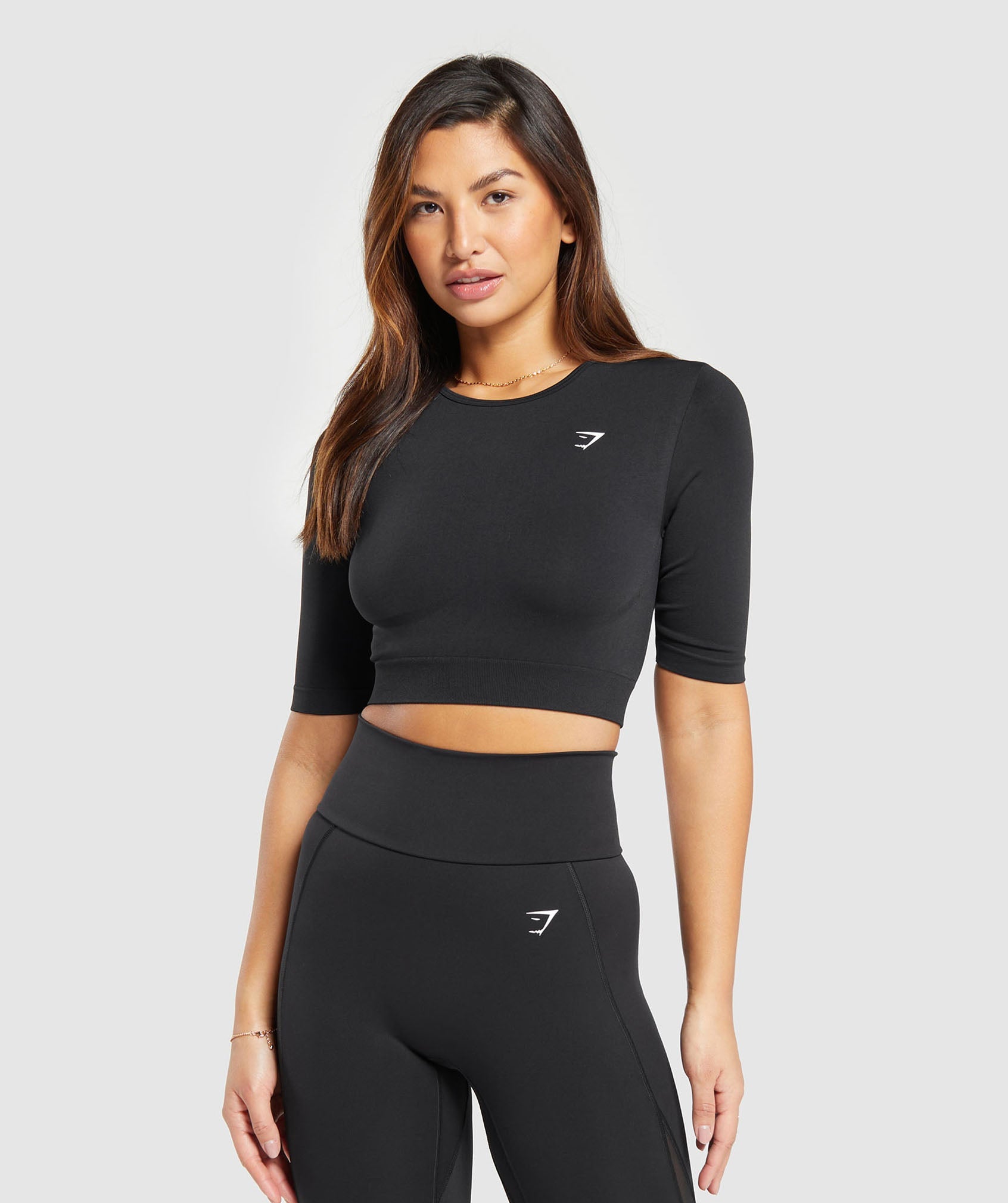 Everyday Seamless Crop Top in Black - view 1