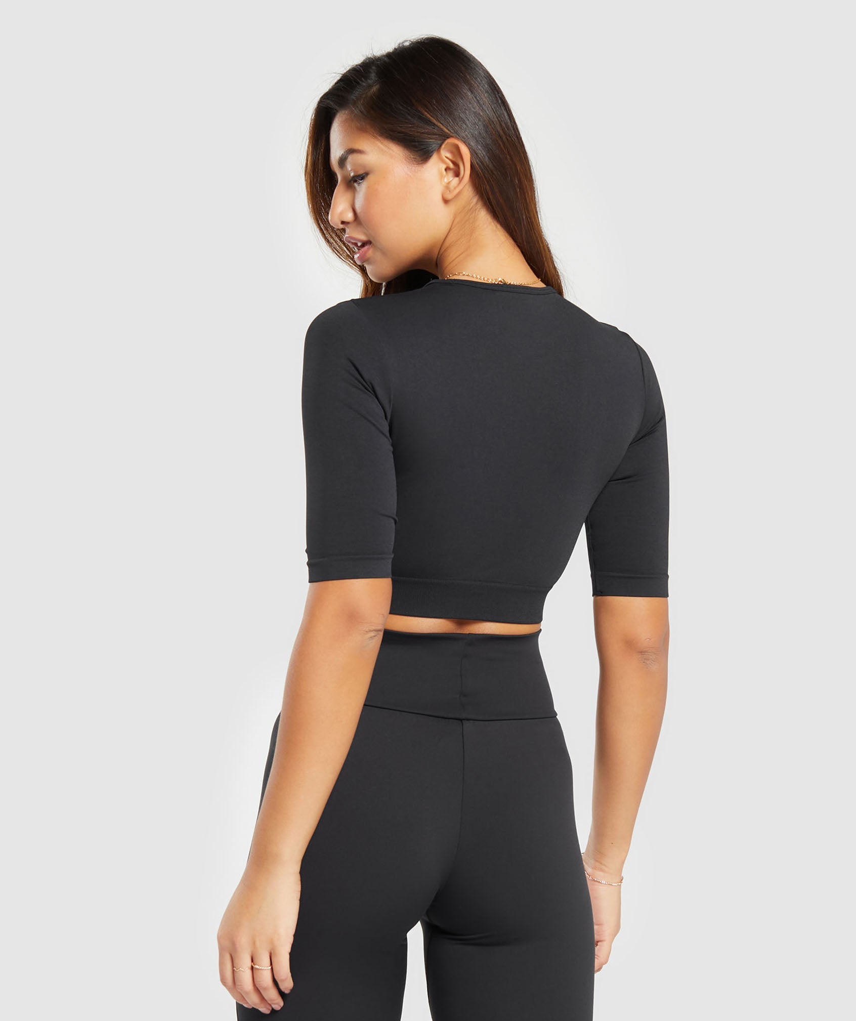 Everyday Seamless Crop Top in Black - view 2