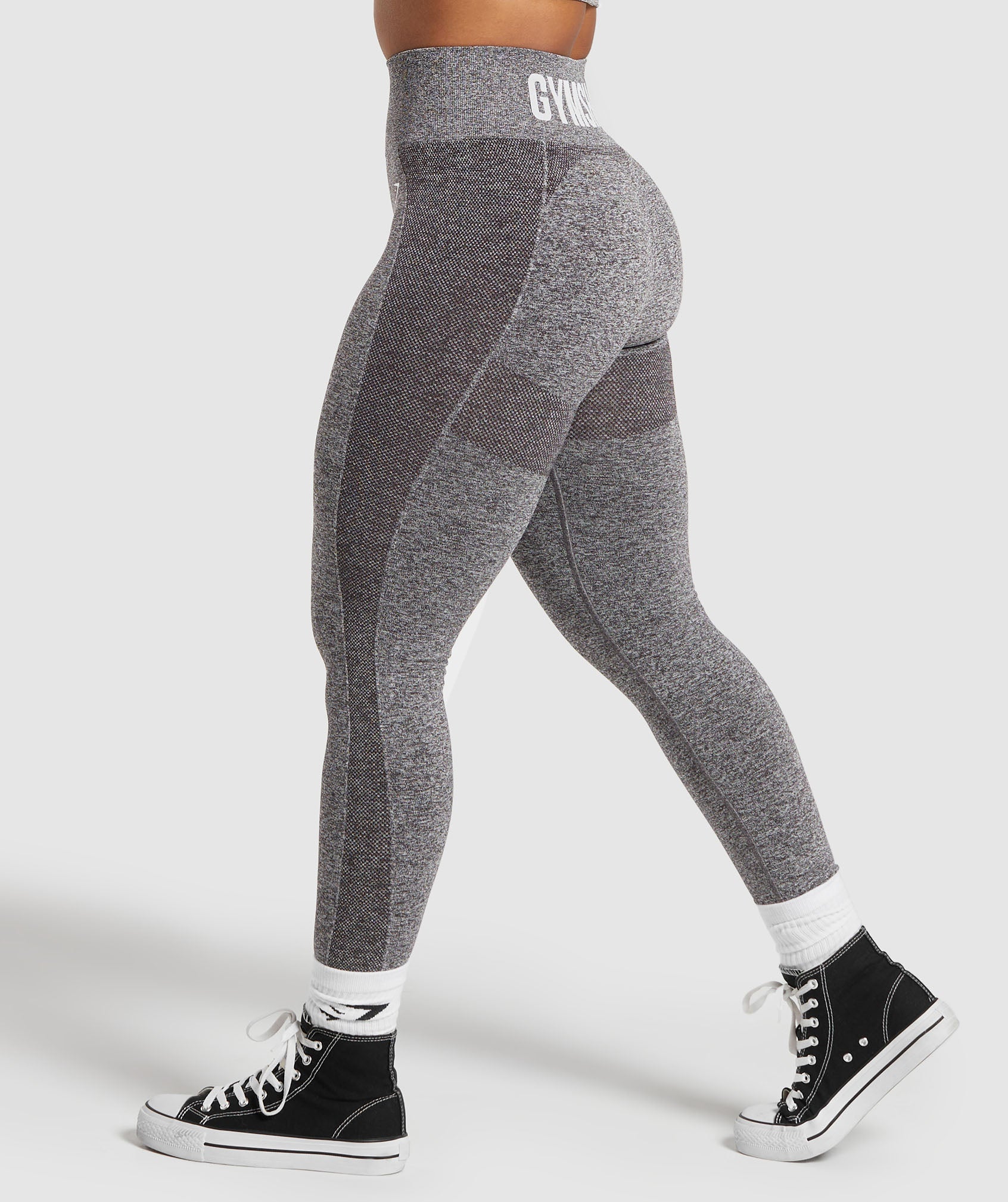Flex High Waisted Leggings in Greyed Purple/White - view 3