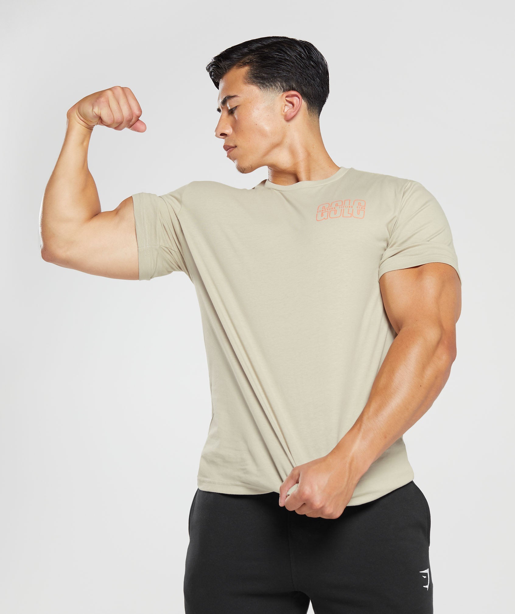 Lifting Club T-Shirt in Washed Stone Brown - view 4