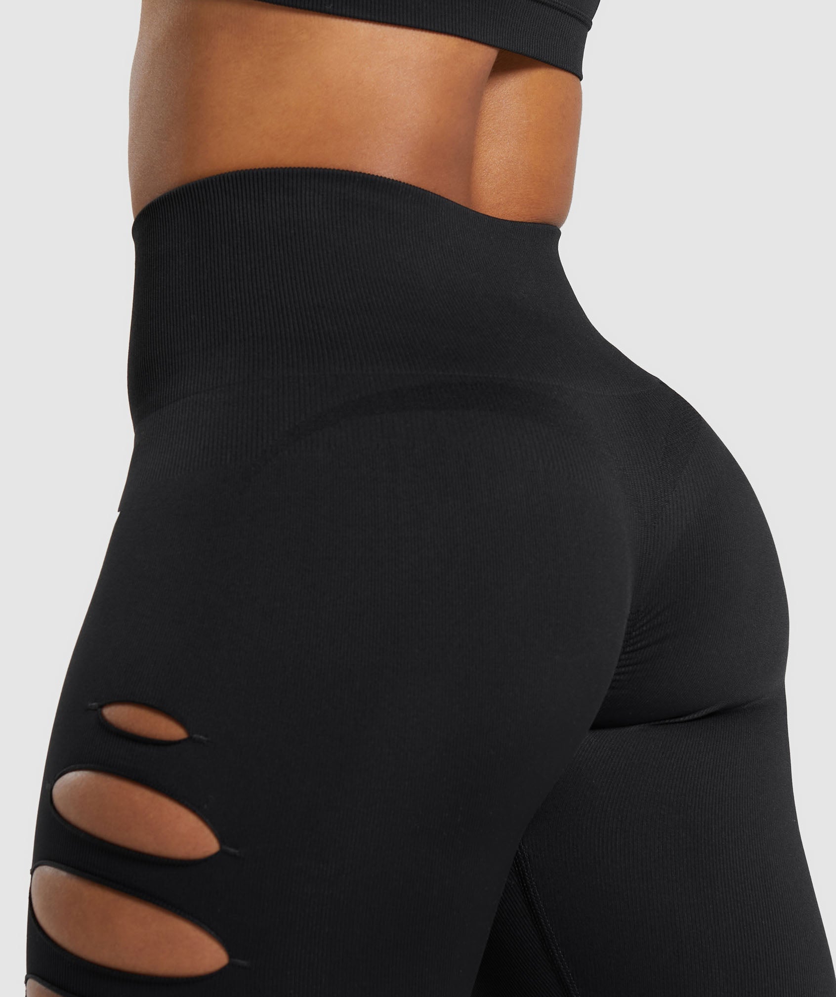 Gains Seamless Ripped Leggings in Black - view 6