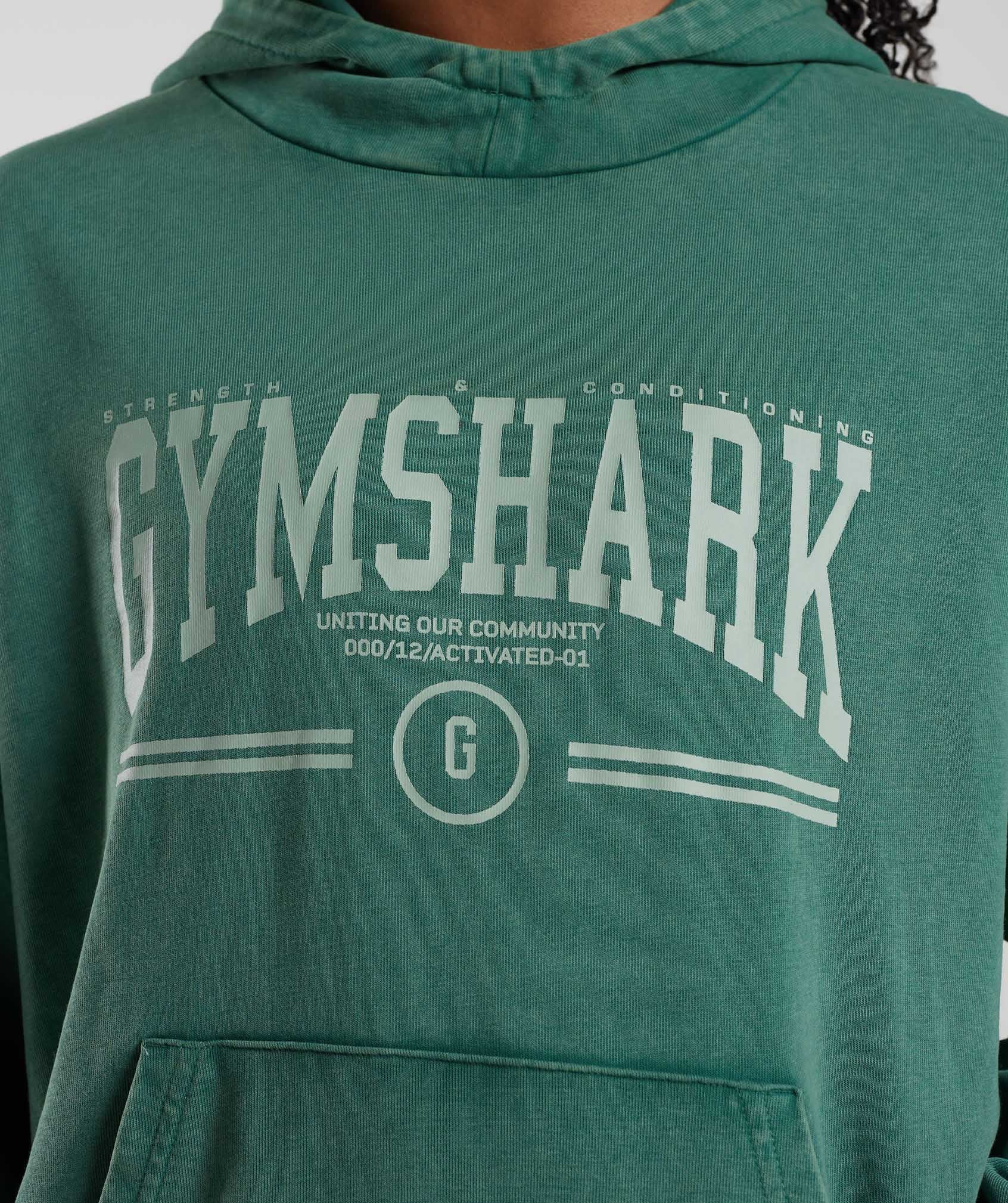 Collegiate Oversized Hoodie in Ink Teal