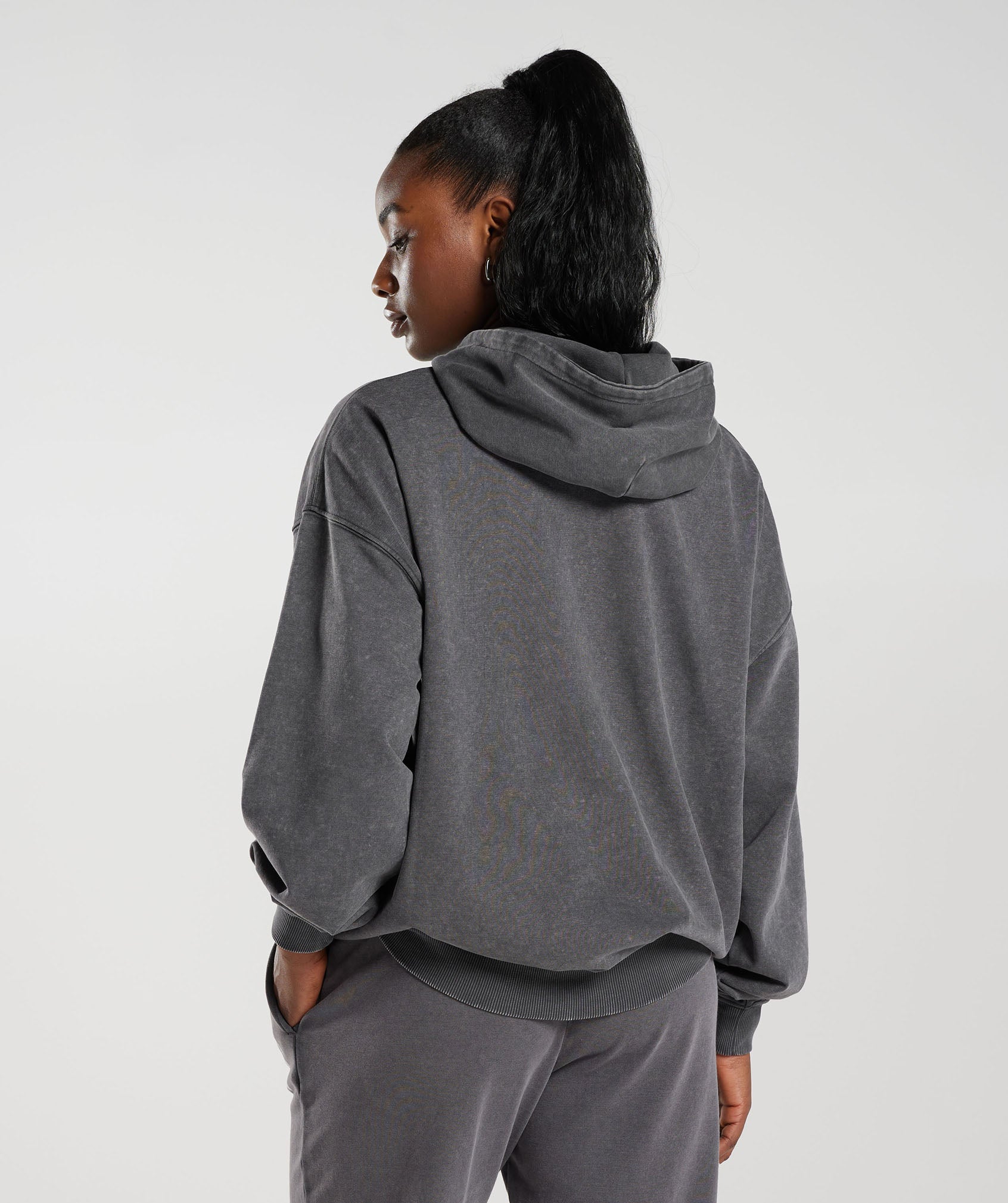 Collegiate Oversized Hoodie in Silhouette Grey - view 2