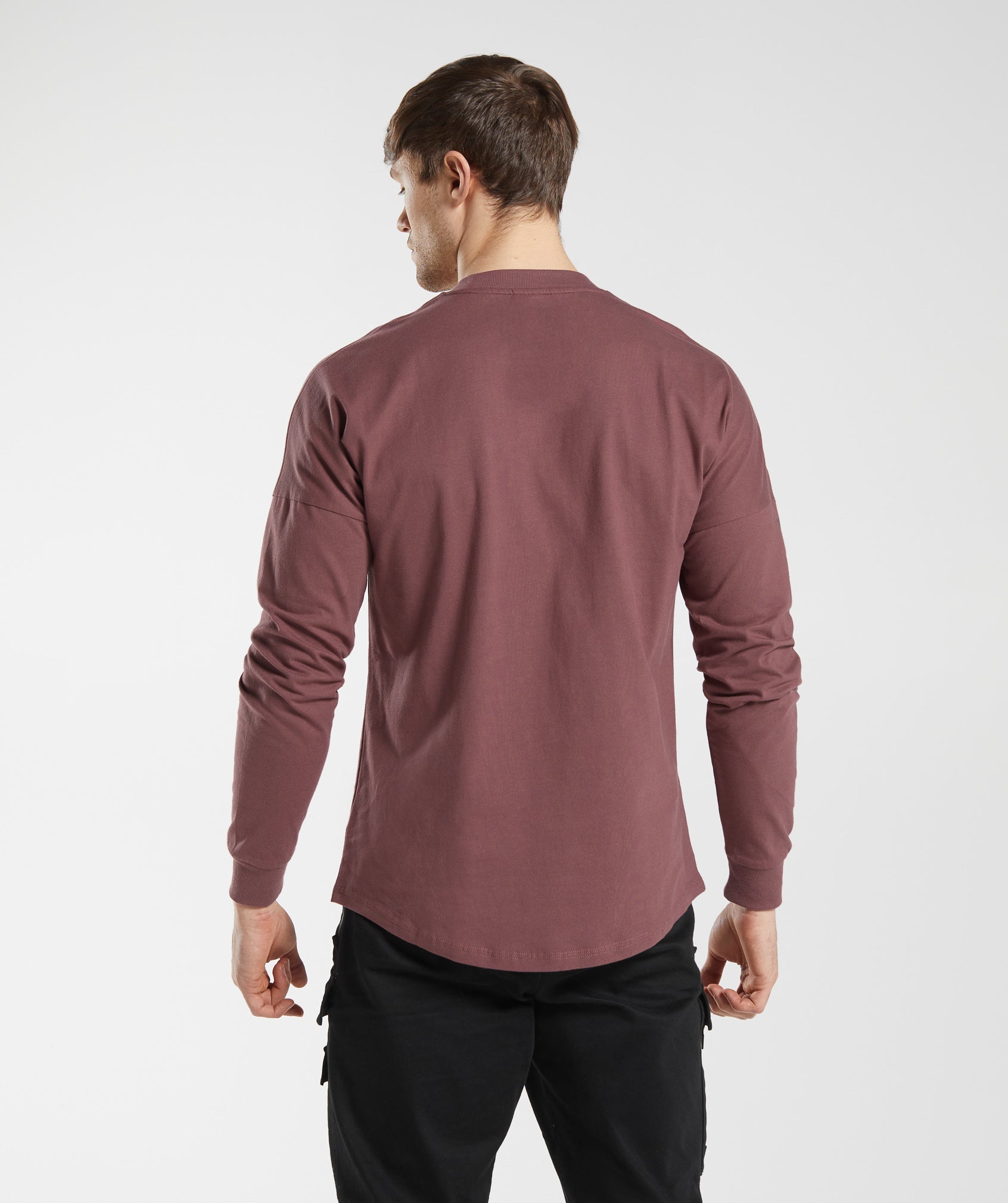 GS x David Laid Oversized Long Sleeve T-Shirt in Magenta Brown - view 2