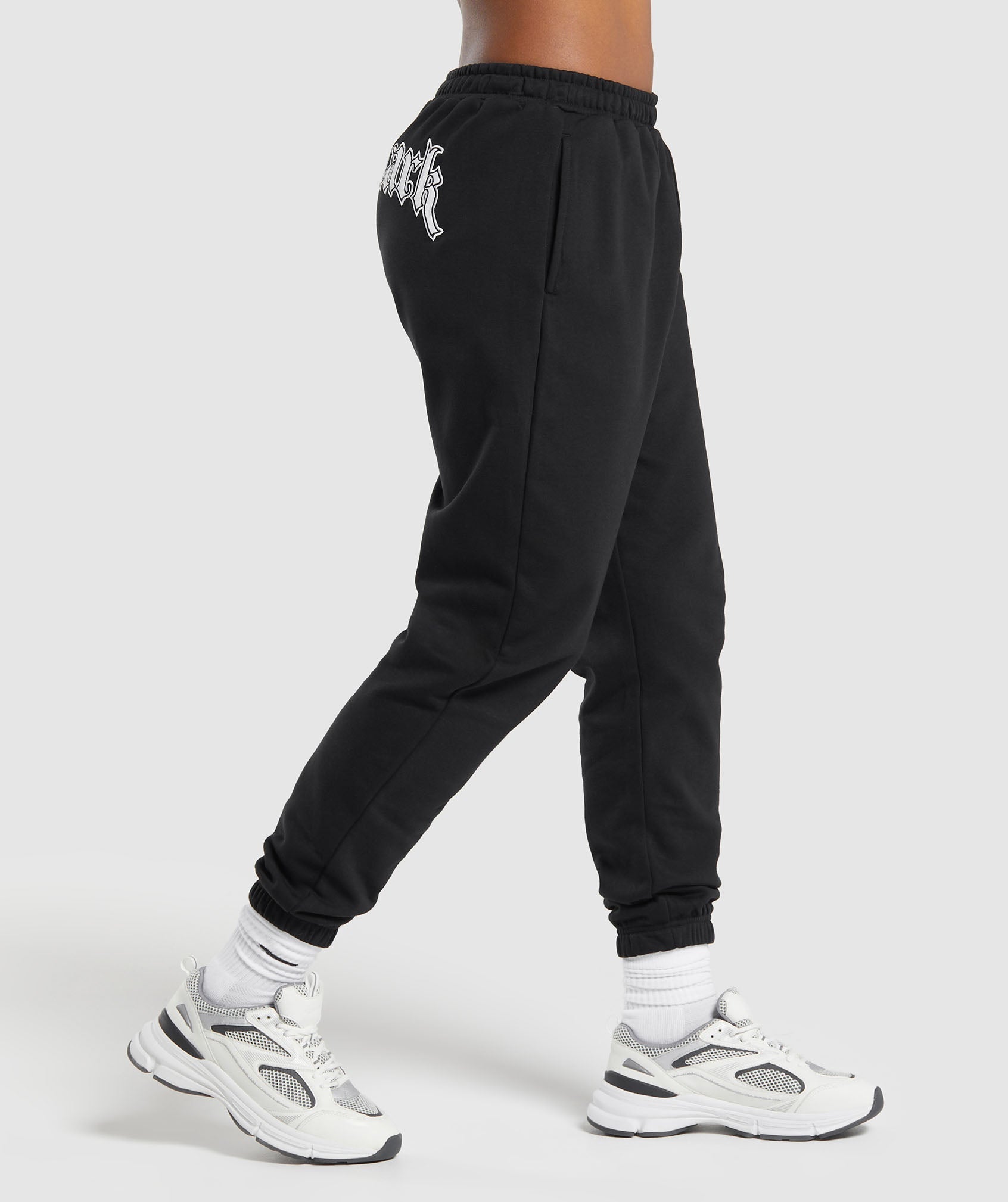 Heavy Flex Graphic Joggers in Black - view 3