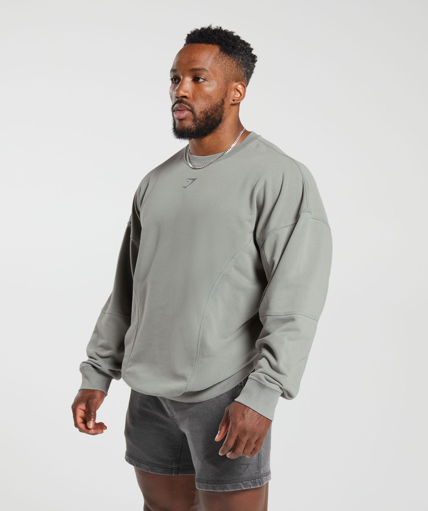 Heritage Washed Crew in Smokey Grey - view 3
