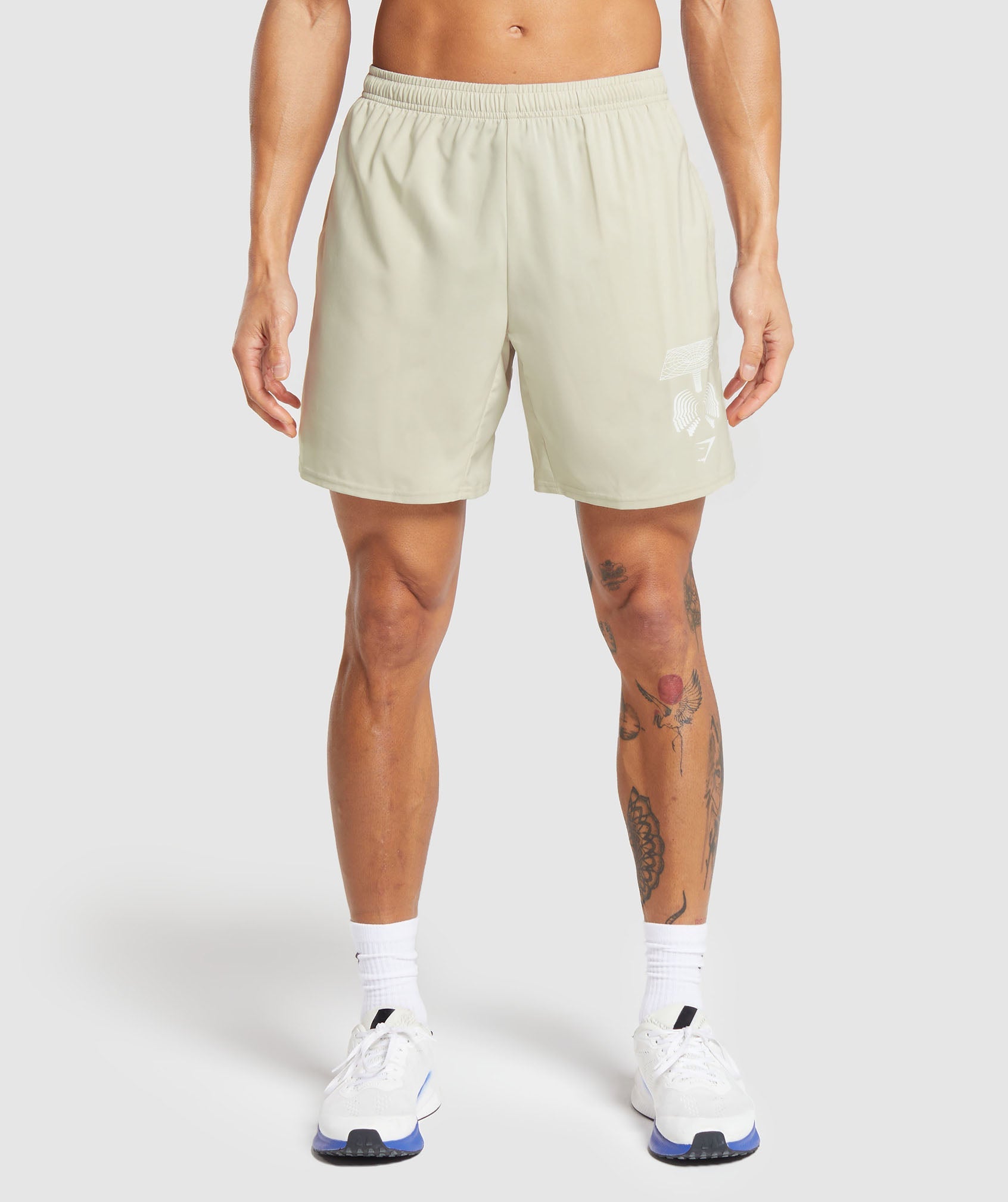 Hybrid Wellness 7" Shorts in Pebble Grey