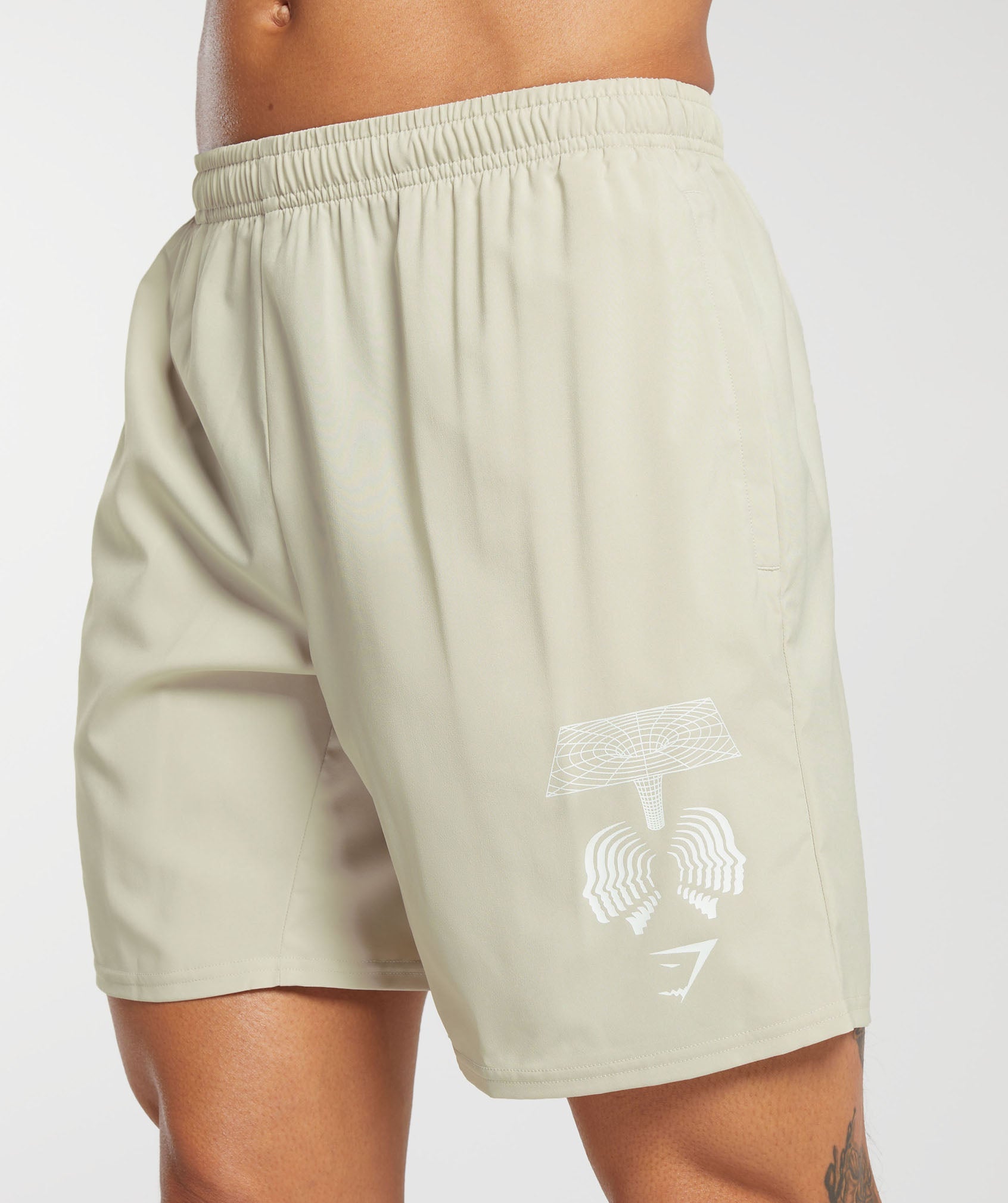 Hybrid Wellness 7" Shorts in Pebble Grey - view 5