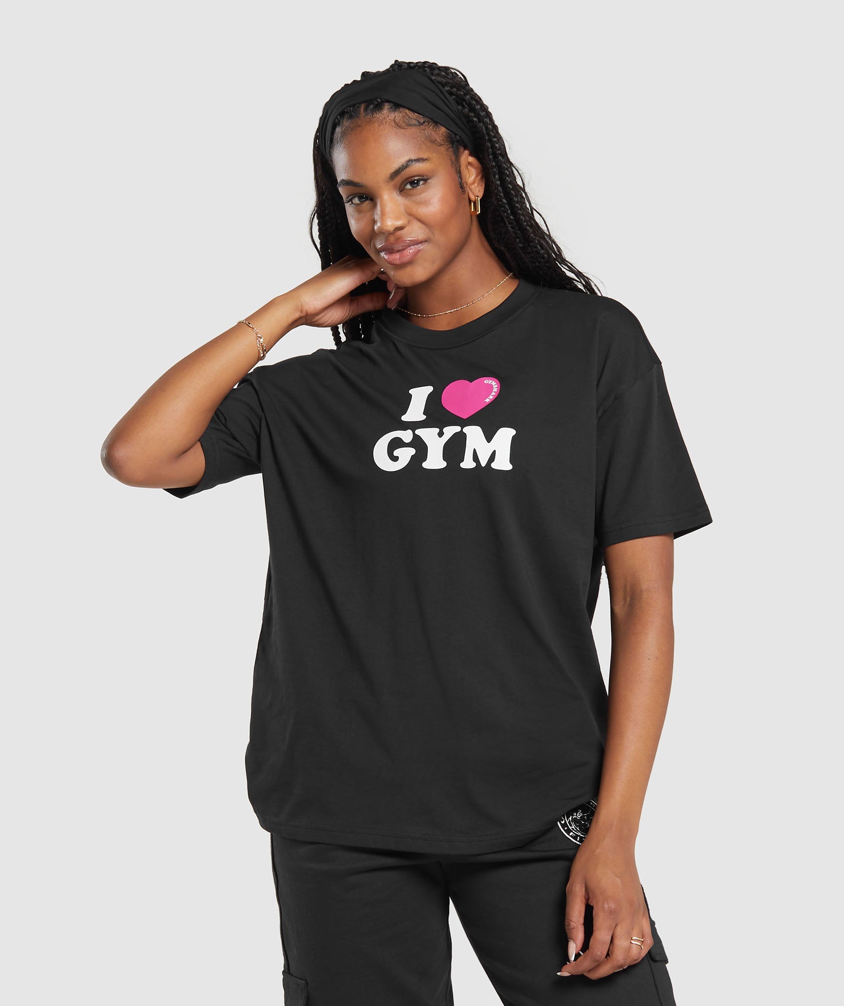 I Heart Gym Oversized T-Shirt in Black