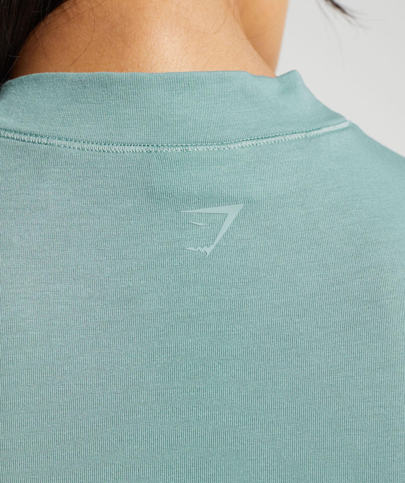 Jersey Body Fit T-Shirt in Duck Egg Blue - view 6