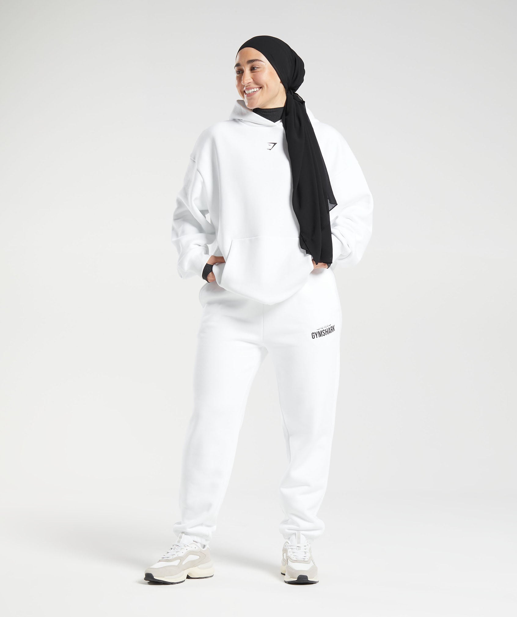 GS X Leana Deeb Oversized Joggers in White - view 3